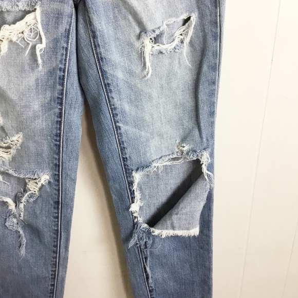 American Eagle Jeans Boy Crop Size 2 Regular Distressed Pants - Picture 4 of 6